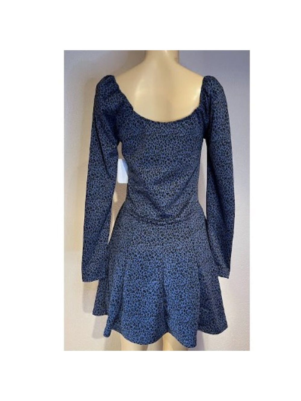 Betsey Johnson Two-Tone Cheetah Print Mini Dress Blue Size M - Picture 2 of 4